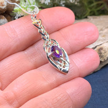 Load image into Gallery viewer, Celtic Knot Necklace, Irish Jewelry, Celtic Jewelry, Amethyst Pendant, Love Knot Jewelry, Wife Anniversary Gift, Scotland Jewelry, Mom Gift