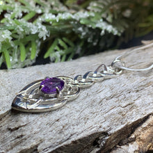 Load image into Gallery viewer, Celtic Knot Necklace, Irish Jewelry, Celtic Jewelry, Amethyst Pendant, Love Knot Jewelry, Wife Anniversary Gift, Scotland Jewelry, Mom Gift