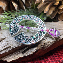 Load image into Gallery viewer, Celtic Brooch, Enamel Celtic Jewelry, Irish Jewelry, Pink Tara Brooch, Irish Dance Gift, Celtic Pin, Mom Gift, Ireland Gift, Sister Gift