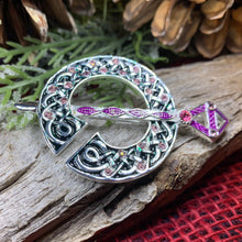 Load image into Gallery viewer, Celtic Brooch, Enamel Celtic Jewelry, Irish Jewelry, Pink Tara Brooch, Irish Dance Gift, Celtic Pin, Mom Gift, Ireland Gift, Sister Gift