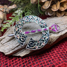 Load image into Gallery viewer, Celtic Brooch, Enamel Celtic Jewelry, Irish Jewelry, Pink Tara Brooch, Irish Dance Gift, Celtic Pin, Mom Gift, Ireland Gift, Sister Gift
