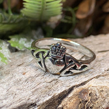 Load image into Gallery viewer, Claddagh Ring, Celtic Jewelry, Irish Jewelry, Celtic Knot Jewelry, Irish Ring, Irish Dance Gift, Anniversary Gift, Bridal Ring, Trinity Knot