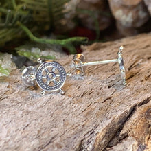 Load image into Gallery viewer, Ship's Helm Earrings, Friendship Jewelry, Nautical Jewelry, Anniversary Gift, Inspirational Jewelry, Gift for Her, Christian Jewelry