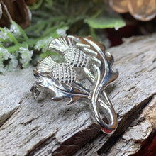 Load image into Gallery viewer, Thistle Brooch, Scotland Jewelry, Celtic Pin, Outlander Gift, Thistle Jewelry, Scottish Gift, Flower Pin, Anniversary Gift, Silver Mom Gift