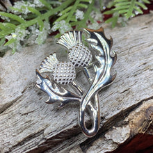 Load image into Gallery viewer, Thistle Brooch, Scotland Jewelry, Celtic Pin, Outlander Gift, Thistle Jewelry, Scottish Gift, Flower Pin, Anniversary Gift, Silver Mom Gift