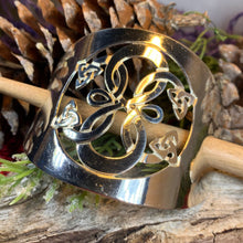 Load image into Gallery viewer, Celtic Knot Hair Slide, Celtic Hair Barrette, Irish Barrette, Hair Clip, Ireland Bun Holder, Shawl Pin, Gift for Her, Scottish Gift