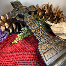 Load image into Gallery viewer, Monasterboice Celtic Cross, Turf High Cross, Irish Cross Statue, Ireland Gift, Irish Turf, Housewarming Gift, New Home Gift, Confirmation