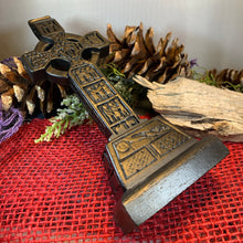 Load image into Gallery viewer, Monasterboice Celtic Cross, Turf High Cross, Irish Cross Statue, Ireland Gift, Irish Turf, Housewarming Gift, New Home Gift, Confirmation
