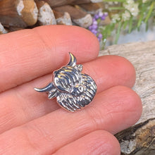 Load image into Gallery viewer, Highland Cow Pin, Scotland Jewelry, Nature Jewelry, Gift for Her, Scotland Cow Brooch, Highland Cow Brooch, Animal Lover, Rancher Gift
