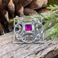 Load image into Gallery viewer, Celtic Brooch, Irish Crystal Pin, Irish Jewelry, Scottish Brooch, Celtic Pin, Ireland Gift, Plaid Pin, Tartan Pin, Wiccan Jewelry, Wife Gift