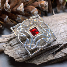 Load image into Gallery viewer, Celtic Brooch, Irish Crystal Pin, Irish Jewelry, Scottish Brooch, Celtic Pin, Ireland Gift, Plaid Pin, Tartan Pin, Wiccan Jewelry, Wife Gift