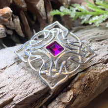 Load image into Gallery viewer, Celtic Brooch, Irish Crystal Pin, Irish Jewelry, Scottish Brooch, Celtic Pin, Ireland Gift, Plaid Pin, Tartan Pin, Wiccan Jewelry, Wife Gift