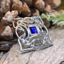 Load image into Gallery viewer, Celtic Brooch, Irish Crystal Pin, Irish Jewelry, Scottish Brooch, Celtic Pin, Ireland Gift, Plaid Pin, Tartan Pin, Wiccan Jewelry, Wife Gift