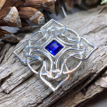 Load image into Gallery viewer, Celtic Brooch, Irish Crystal Pin, Irish Jewelry, Scottish Brooch, Celtic Pin, Ireland Gift, Plaid Pin, Tartan Pin, Wiccan Jewelry, Wife Gift