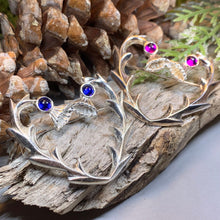 Load image into Gallery viewer, Thistle Pin, Celtic Jewelry, Scottish Brooch, Celtic Brooch, Outlander Jewelry, Kilt Pin, Scotland Pin, Flower Brooch, Plaid Pin, Tartan Pin