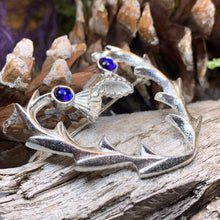 Load image into Gallery viewer, Thistle Pin, Celtic Jewelry, Scottish Brooch, Celtic Brooch, Outlander Jewelry, Kilt Pin, Scotland Pin, Flower Brooch, Plaid Pin, Tartan Pin