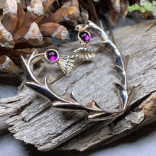 Load image into Gallery viewer, Thistle Pin, Celtic Jewelry, Scottish Brooch, Celtic Brooch, Outlander Jewelry, Kilt Pin, Scotland Pin, Flower Brooch, Plaid Pin, Tartan Pin