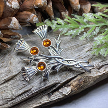 Load image into Gallery viewer, Thistle Pin, Celtic Jewelry, Scotland Jewelry, Celtic Brooch, Outlander Jewelry, Kilt Pin, Celtic Pin, Flower Brooch, Ladies Scottish Gift
