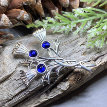 Load image into Gallery viewer, Thistle Pin, Celtic Jewelry, Scotland Jewelry, Celtic Brooch, Outlander Jewelry, Kilt Pin, Celtic Pin, Flower Brooch, Ladies Scottish Gift