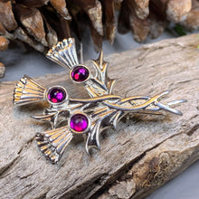 Load image into Gallery viewer, Thistle Pin, Celtic Jewelry, Scotland Jewelry, Celtic Brooch, Outlander Jewelry, Kilt Pin, Celtic Pin, Flower Brooch, Ladies Scottish Gift