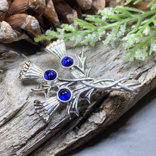 Load image into Gallery viewer, Thistle Pin, Celtic Jewelry, Scotland Jewelry, Celtic Brooch, Outlander Jewelry, Kilt Pin, Celtic Pin, Flower Brooch, Ladies Scottish Gift