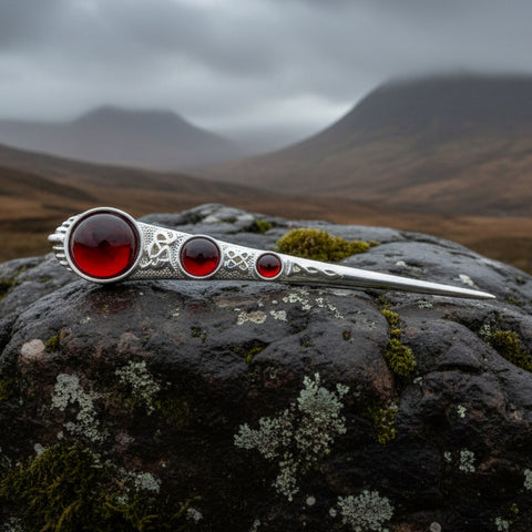 Load image into Gallery viewer, Celtic Kilt Pin, Celtic Jewelry, Scotland Jewelry, Outlander Jewelry, Best Man Gift, Crystal Pin, Kilt Pin, Tartan Pin, Celtic Brooch