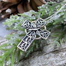 Load image into Gallery viewer, Celtic Cross Necklace, Celtic Dove Jewelry, Scotland Jewelry, Silver Cross, Mom Gift, Anniversary Gift, Religious Jewelry, Celtic Cross Gift
