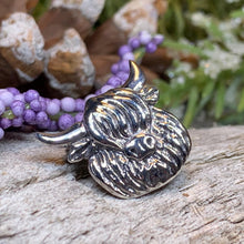 Load image into Gallery viewer, Highland Cow Pin, Scotland Jewelry, Nature Jewelry, Gift for Her, Scotland Cow Brooch, Highland Cow Brooch, Animal Lover, Rancher Gift