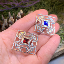 Load image into Gallery viewer, Celtic Brooch, Irish Crystal Pin, Irish Jewelry, Scottish Brooch, Celtic Pin, Ireland Gift, Plaid Pin, Tartan Pin, Wiccan Jewelry, Wife Gift