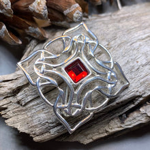 Load image into Gallery viewer, Celtic Brooch, Irish Crystal Pin, Irish Jewelry, Scottish Brooch, Celtic Pin, Ireland Gift, Plaid Pin, Tartan Pin, Wiccan Jewelry, Wife Gift