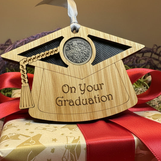 Graduation Lucky Sixpence Ornament — view 2