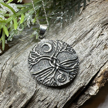 Load image into Gallery viewer, Tree of Life Necklace, Celtic Jewelry, Irish Pendant, Celestial Jewelry, Tree Jewelry, Nature Jewelry, Norse Jewelry, Crecent Moon Necklace