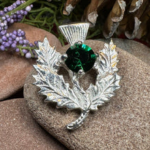 Load image into Gallery viewer, Thistle Brooch, Celtic Jewelry, Scottish Pin, Bridal Jewelry, Anniversary Gift, Tartan Pin, Celtic Brooch, Scotland Jewelry, Outlander Pin
