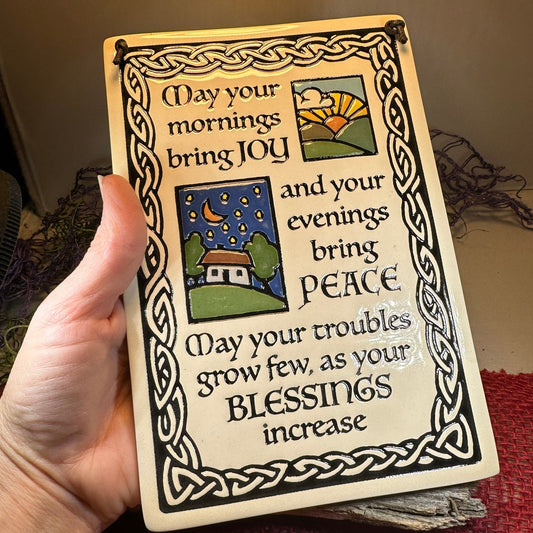 Irish Blessing Wall Art, Ireland Gift, Ceramic Wall Plaque, New Home Gift, Mother's Day Gift, Wedding Gift, Irish Decor, Religious Prayer