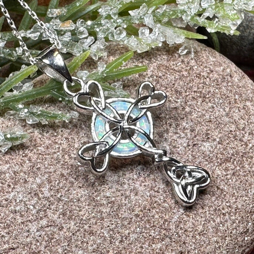 Celtic Cross Necklace, Irish Jewelry, Celtic Jewelry, First Communion Gift, Confirmation Gift, Irish Cross, Religious Jewelry, Opal Mom Gift