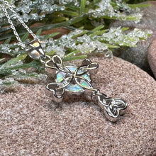 Load image into Gallery viewer, Celtic Cross Necklace, Irish Jewelry, Celtic Jewelry, First Communion Gift, Confirmation Gift, Irish Cross, Religious Jewelry, Opal Mom Gift