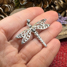 Load image into Gallery viewer, Dragonfly Necklace, Irish Jewelry, Outlander Jewelry, Anniversary Gift, Triple Spiral Jewelry, Celtic Jewelry, Wiccan Jewelry, Mom Gift