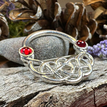 Load image into Gallery viewer, Celtic Brooch, Irish Red Pin, Irish Jewelry, Scottish Brooch, Celtic Pin, Ireland Gift, Plaid Pin, Tartan Pin, Wiccan Jewelry, Wife Gift