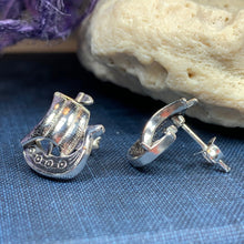 Load image into Gallery viewer, Viking Ship Earrings, Norse Jewelry, Nautical Post Earrings, Nordic Jewelry, Celtic Jewelry, Pirate Jewelry, Anniversary Gift, Pagan Jewelry