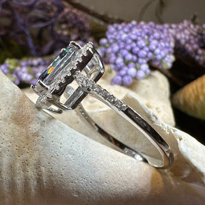 Royal Scottish Ring, Engagement Ring, Scotland Ring, Mystic Topaz Boho Ring, Celtic Knot Jewelry, Anniversary Gift, Ladies Promise Ring