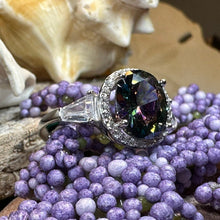 Load image into Gallery viewer, Scottish Lady Celtic Ring, Engagement Ring, Scotland Ring, Mystic Topaz Boho Ring, Celtic Knot Jewelry, Anniversary Gift, Girls Promise Ring