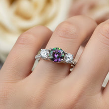 Load image into Gallery viewer, Scottish Eternity Ring, Engagement Ring, Promise Ring, Mystic Topaz Boho Ring, Celtic Knot Jewelry, Anniversary Gift, Ladies Large Ring