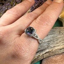 Load image into Gallery viewer, Celtic Engagement Ring, Engagement Ring, Promise Ring, Mystic Topaz Boho Ring, Celtic Knot Jewelry, Anniversary Gift, Ladies Cocktail Ring