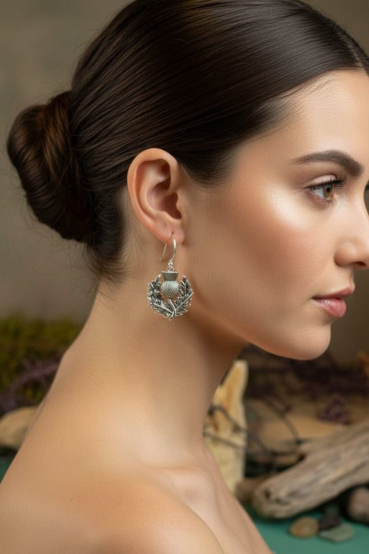Blaine Scottish Thistle Earrings for Women — view 6