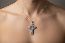 Load image into Gallery viewer, Irish Cross Necklace, Celtic Cross Pendant, Scotland Jewelry, Anniversary Gift, Communion Gift, Man's Religious Jewelry, Boys Silver Cross