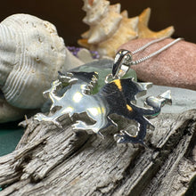 Load image into Gallery viewer, Welsh Dragon Necklace, Wales Pendant, Large Celtic Dragon, Celtic Jewelry, Silver Dragon, Pagan Jewelry, Wiccan Jewelry, Fantasy Jewelty