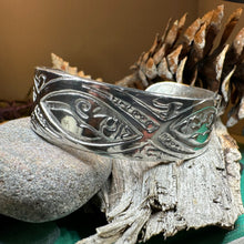 Load image into Gallery viewer, Celtic Knot Bracelet, Celtic Jewelry, Cuff Bracelet, Scotland Jewelry, Ireland Jewelry, Wife Gift, Scottish Gift, Celtic Birds Jewelry