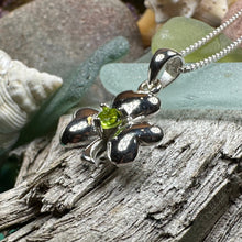 Load image into Gallery viewer, Shamrock Necklace, Clover Jewelry, Irish Jewelry, Peridot Necklace, Anniversary Gift, Good Luck Jewelry, Friendship Gift, Celtic Necklace
