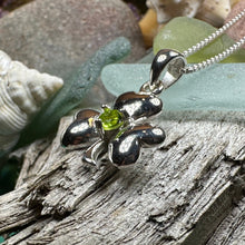 Load image into Gallery viewer, Shamrock Necklace, Clover Jewelry, Irish Jewelry, Peridot Necklace, Anniversary Gift, Good Luck Jewelry, Friendship Gift, Celtic Necklace