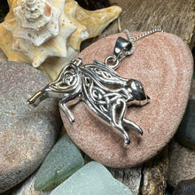 Load image into Gallery viewer, Celtic Rabbit Necklace, Nature Jewelry, Hare Jewelry, Hare Pendant, Animal Jewelry, New Beginnings, Inspirational Gift, Wife Gift, Mom Gift